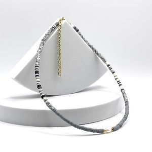 NEW…. Heishi Beaded with Genuine Freshwater Pearl Necklace